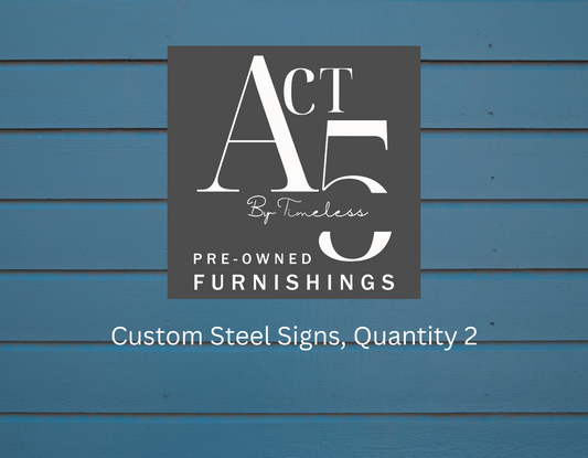 Custom Metal Signs, ACT 5, quantity 2 with backers