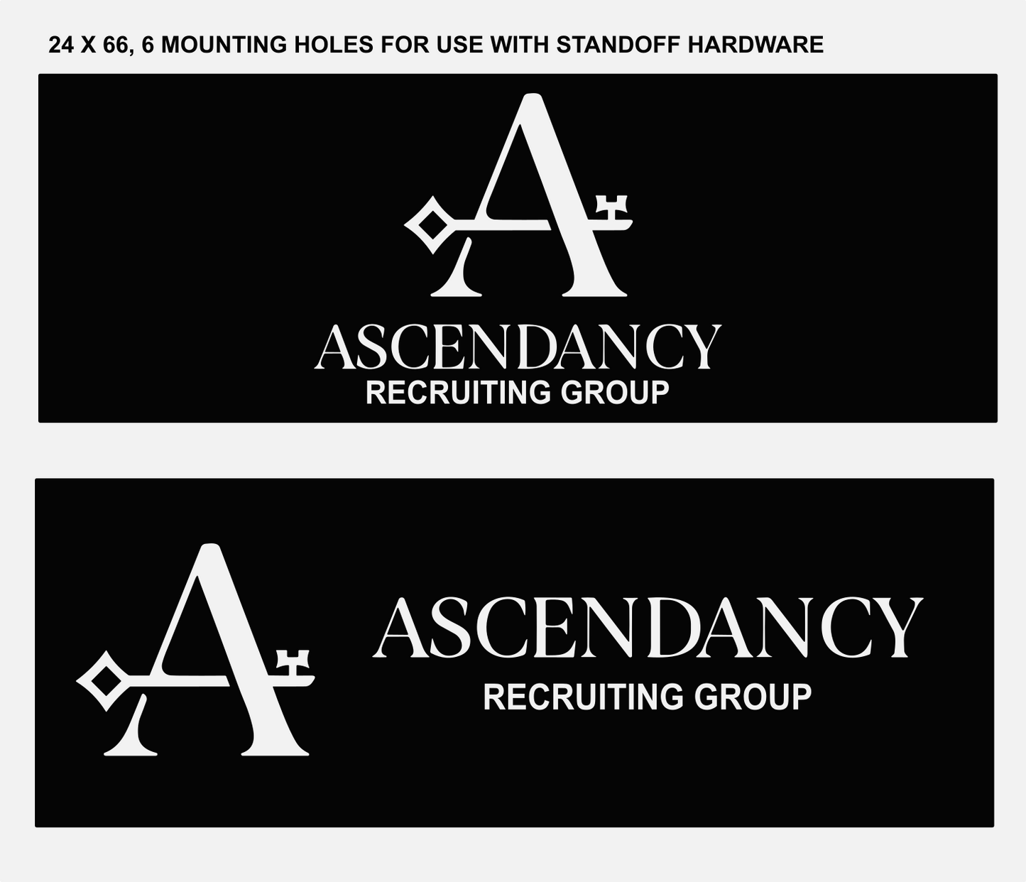 Custom metal sign with logo, Ascendancy