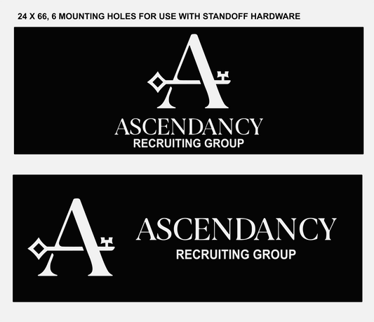 Custom metal sign with logo, Ascendancy