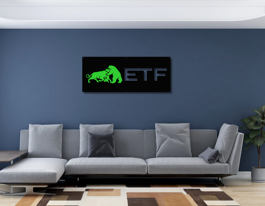 Custom metal business sign, ETF