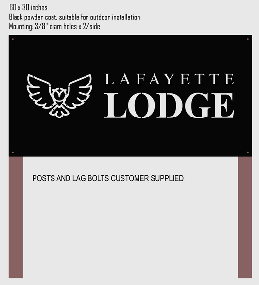 Custom sign, Lafayette Lodge, Quantity 2