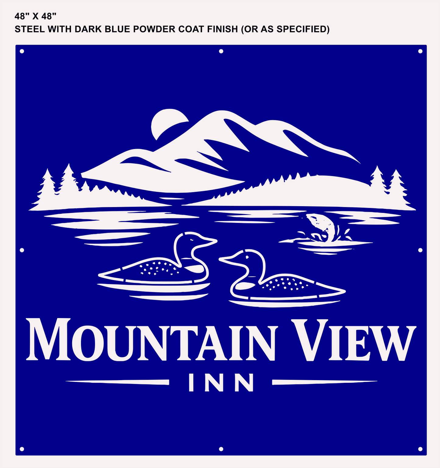 Custom Metal Sign, Mountain View Inn, QTY 2