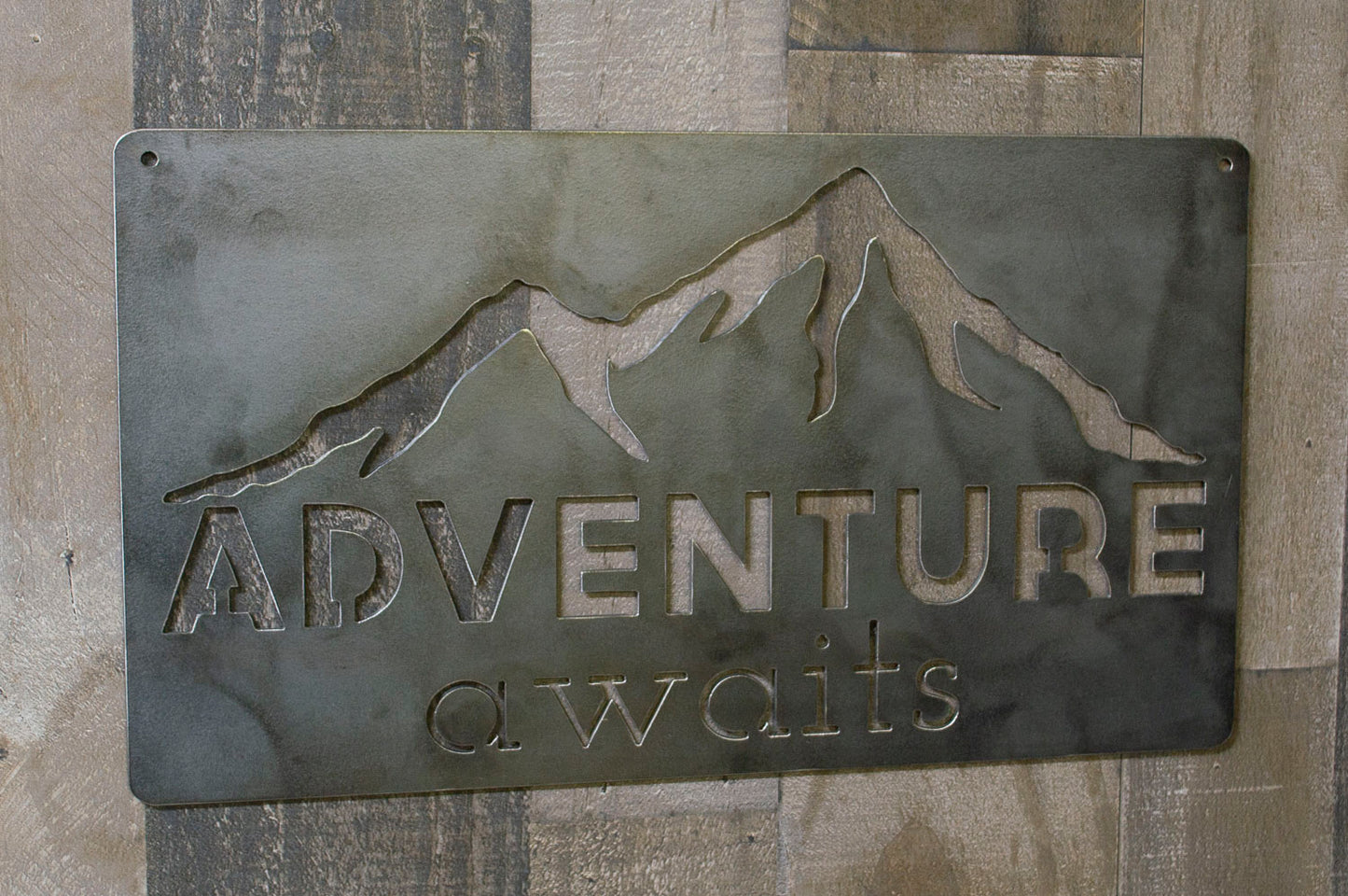 Adventure Awaits, Metal Sign, Industrial Decor, Cabin, Lodge Decor
