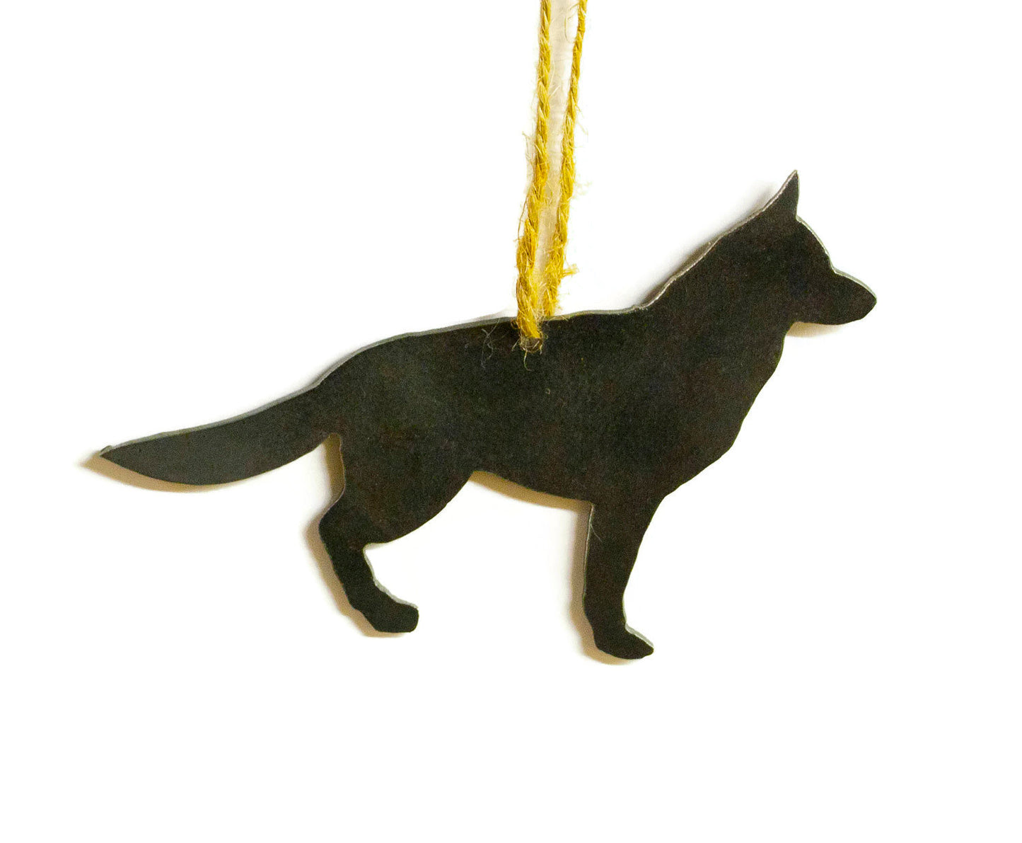 German Shepherd Dog Metal Christmas Ornament Tree Stocking Stuffer Party Favor Holiday Decoration Raw Steel Gift Recycled Nature Home Decor