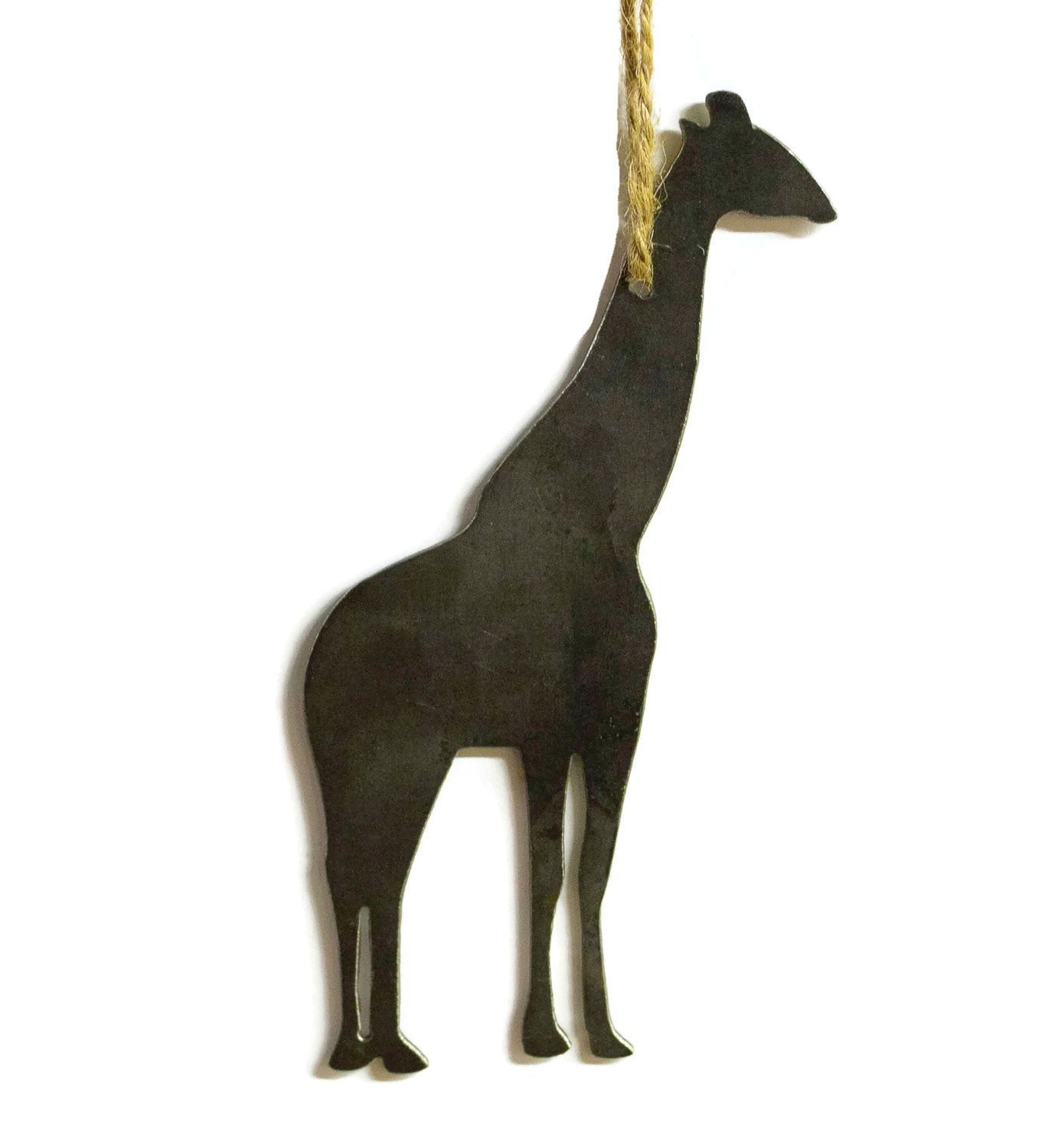 Giraffe Safari Metal Christmas Ornament Stocking Stuffer Holiday Decoration Raw Steel Gift Home Decor