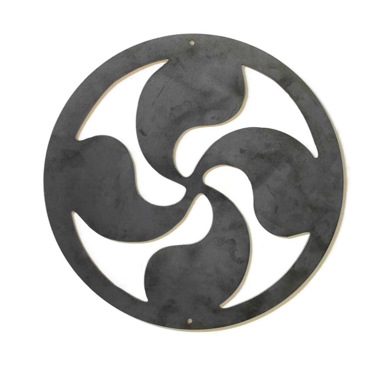 Basque Cross, Lauburu, Symbol Metal Wall Art, Steel Wall Hanging, Modern Industrial, Raw, Rustic Home Decor