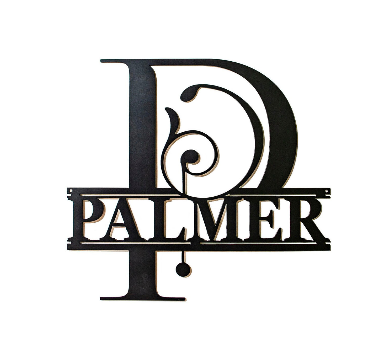 Family Name Monogram, Personalized Metal Sign, Wedding Gift, Outdoor Monogram, Family Initial, Letter Door Hanger