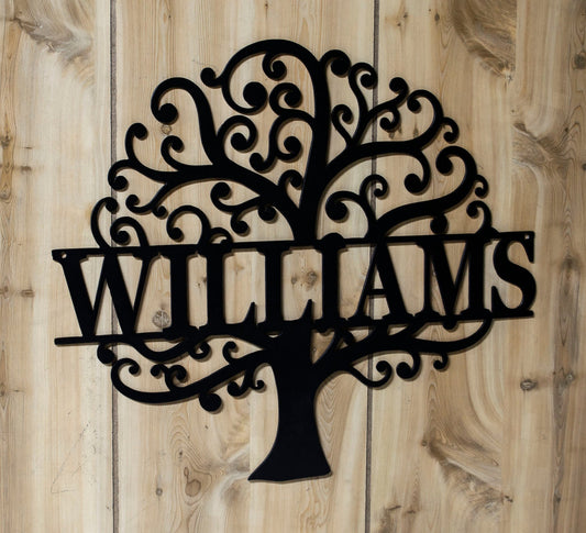 Tree of Life, Family Name Wall Art, Personalized Wedding, Anniversary Gift, Custom Family Name Sign