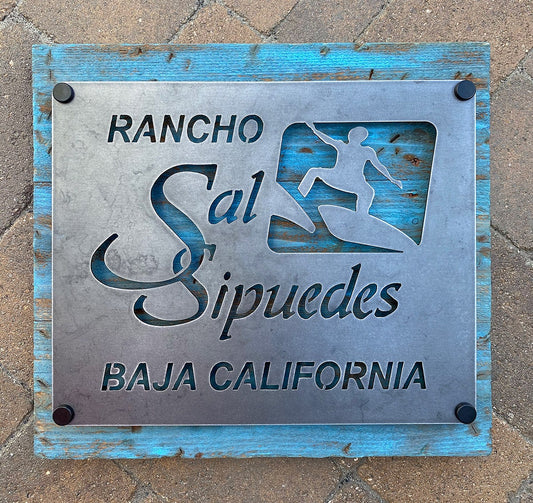Custom Sign Salsipuedes, metal logo sign