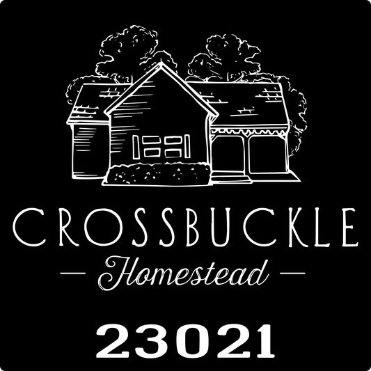 Custom metal sign CROSSBUCKLE Homestead, logo sign, address sign, personalized metal sign, address plaque