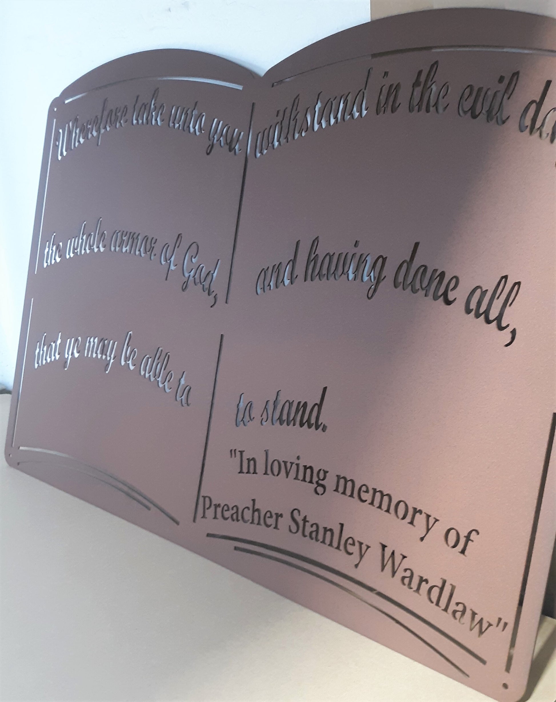 Custom steel sign, Bible Quote, Religious Steel Wall Decor, personalized metal sign, gift, retirement gift, outdoor steel sign