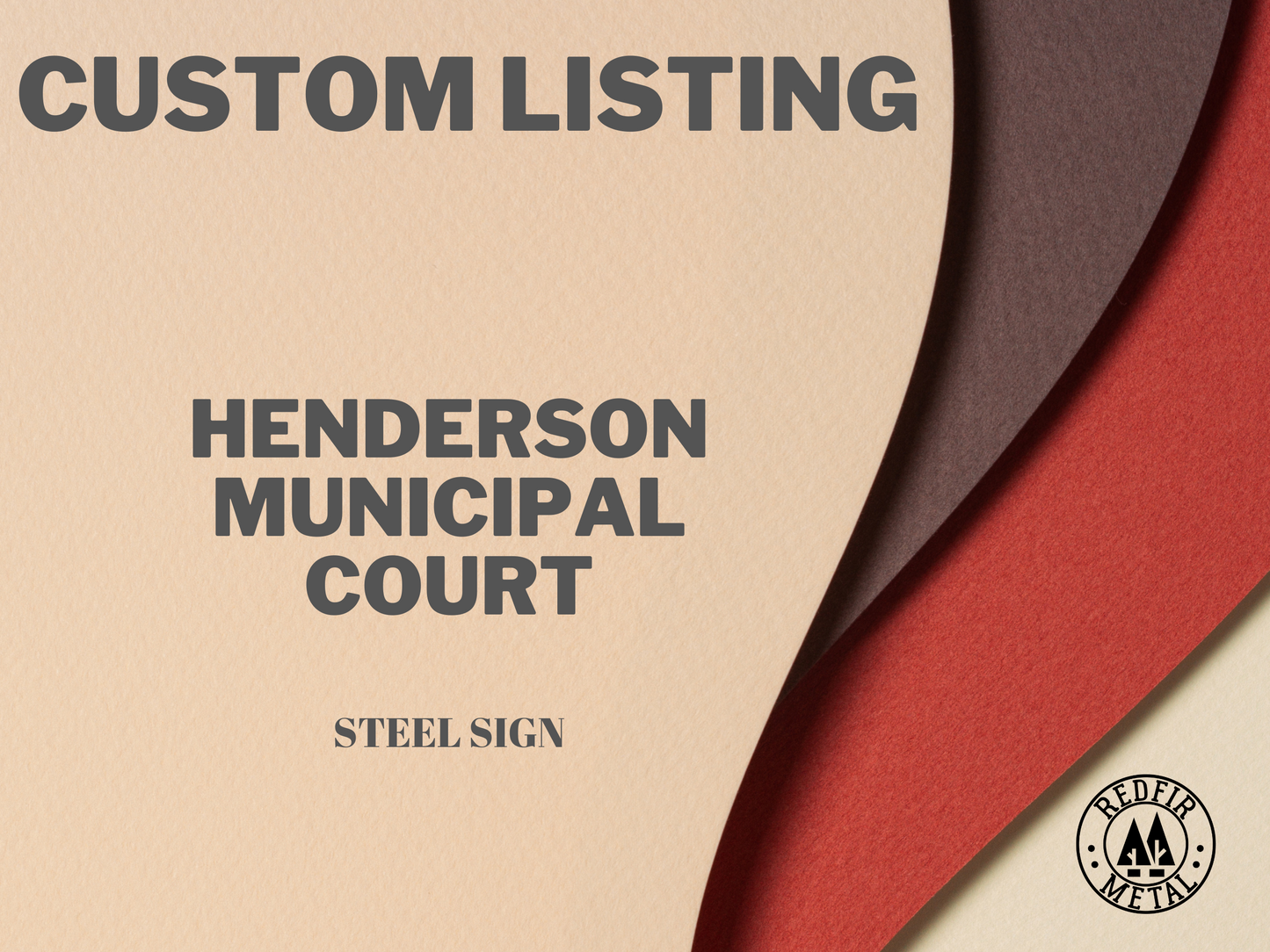 Custom metal sign, Henderson Municipal
