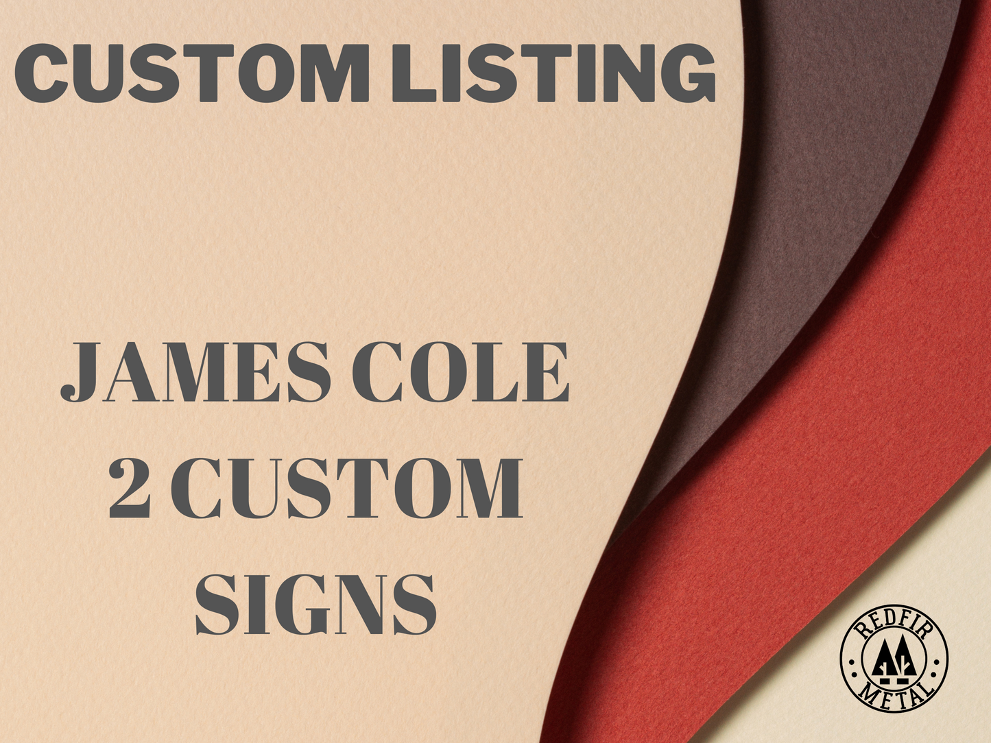 James Cole Custom Metal Logo Sings