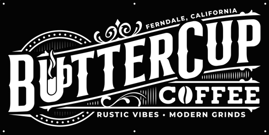 Custom steel logo sign, Buttercup Coffee, QTY 2, 36" x 72"