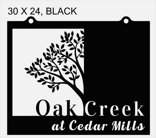 Custom metal sign, Oak Creek