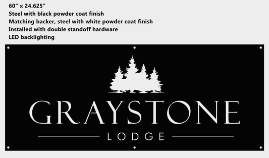 Custom sign, Graystone Lodge