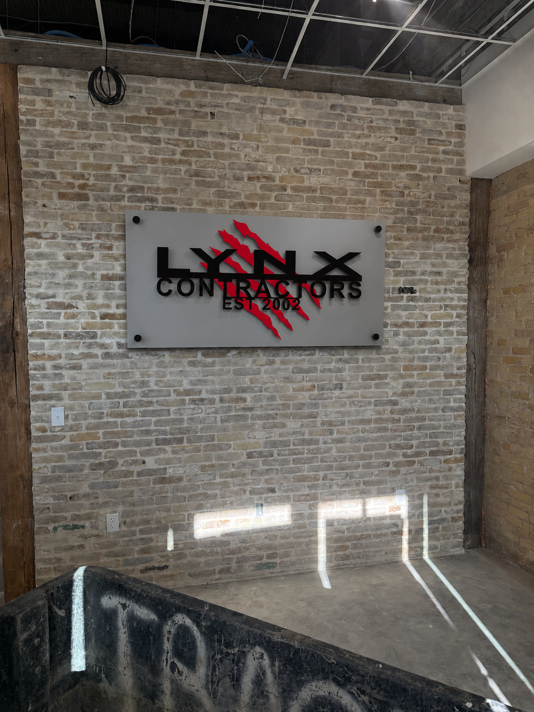 LYNX Custom Steel Lobby Sign
