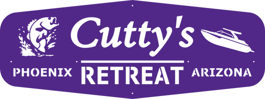 Cutty's Retreat custom steel sign, Backer and special color
