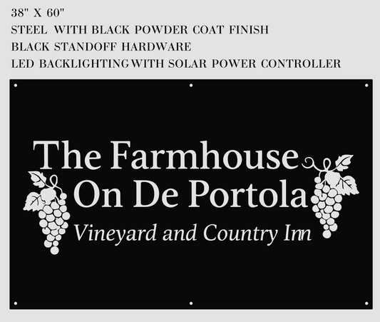 Custom metal logo sign, The Farmhouse On De Portola