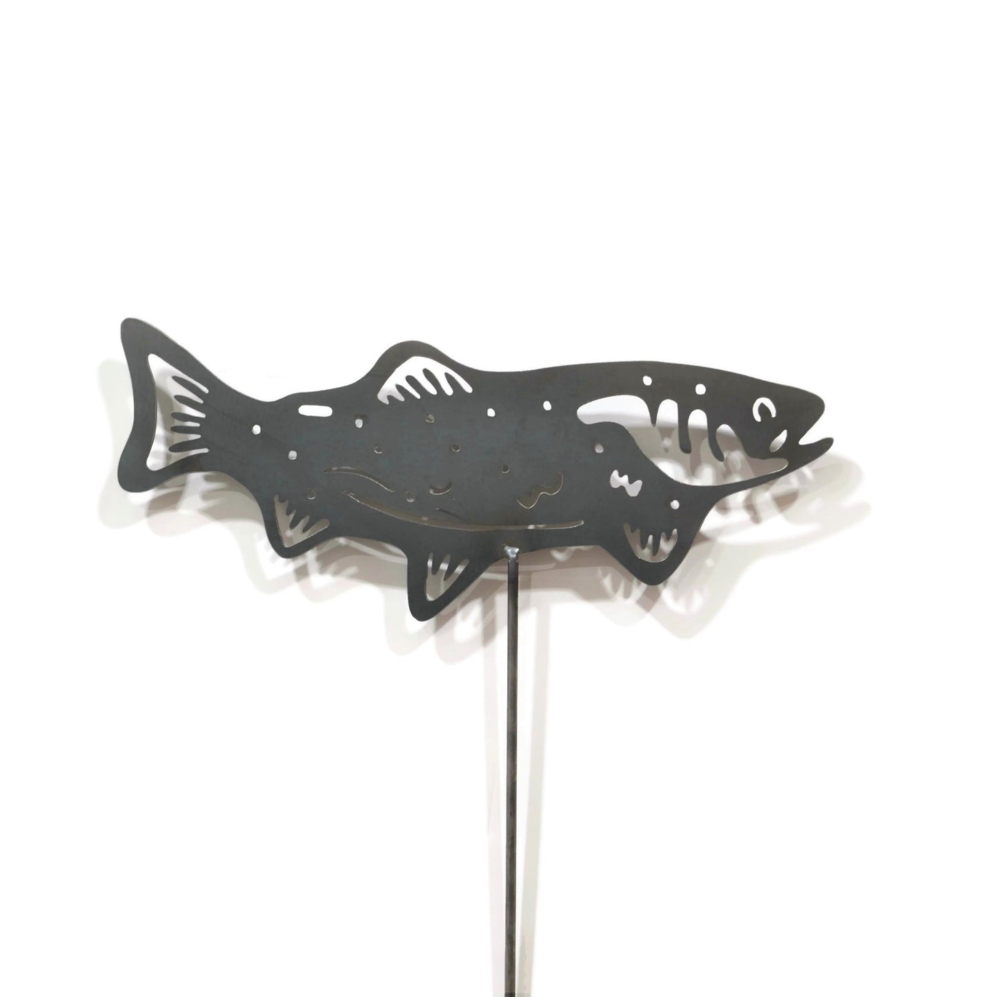 Trout Metal Garden Decor Fish Yard Stake Gift for Gardeners