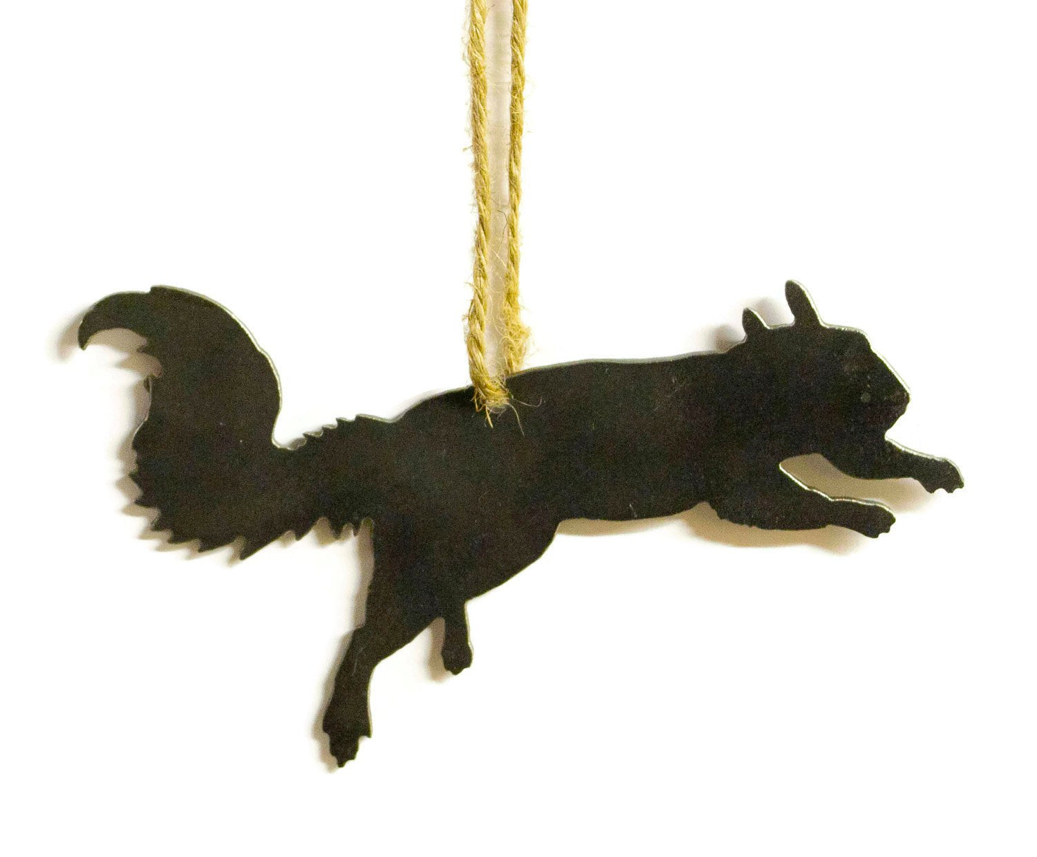 Squirrel Metal Christmas Tree Ornament Holiday Decoration Raw Steel Gift Recycled Nature Home Decor
