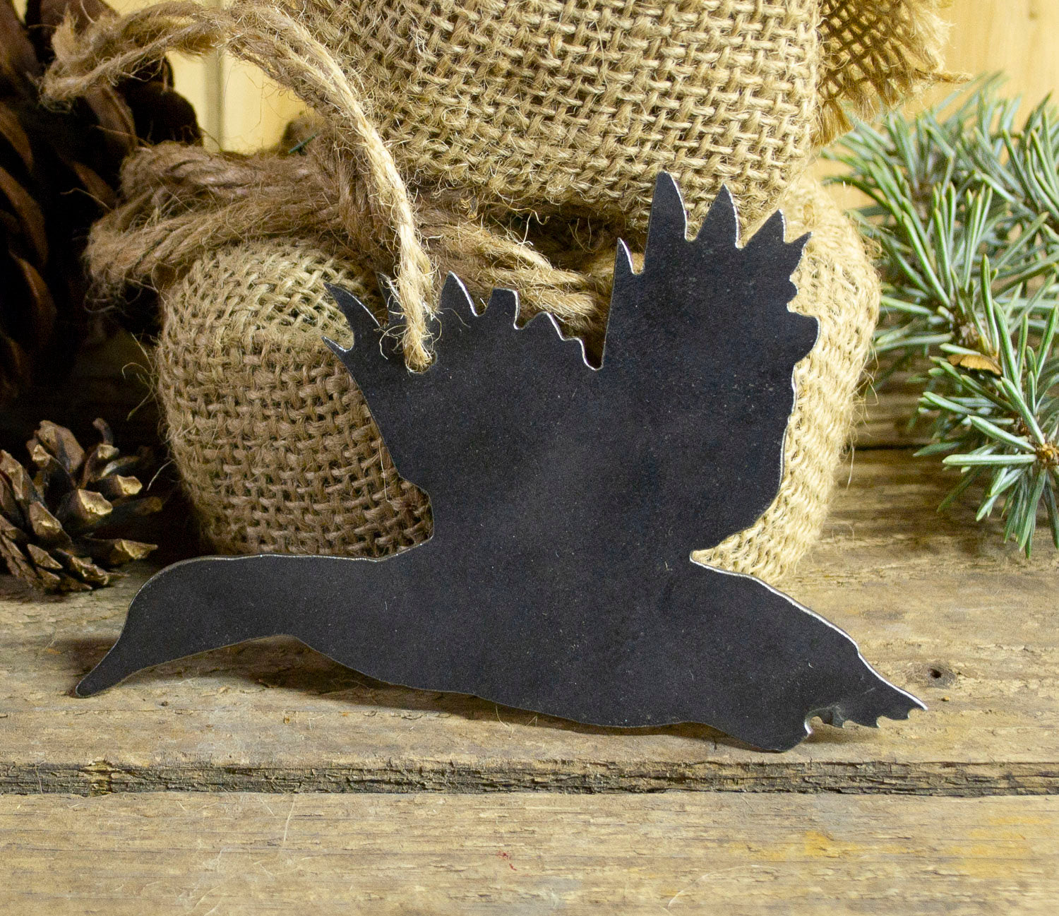 Goose Bird Metal Christmas Tree Ornament Holiday Decoration Raw Steel Gift Recycled Nature Home Decor