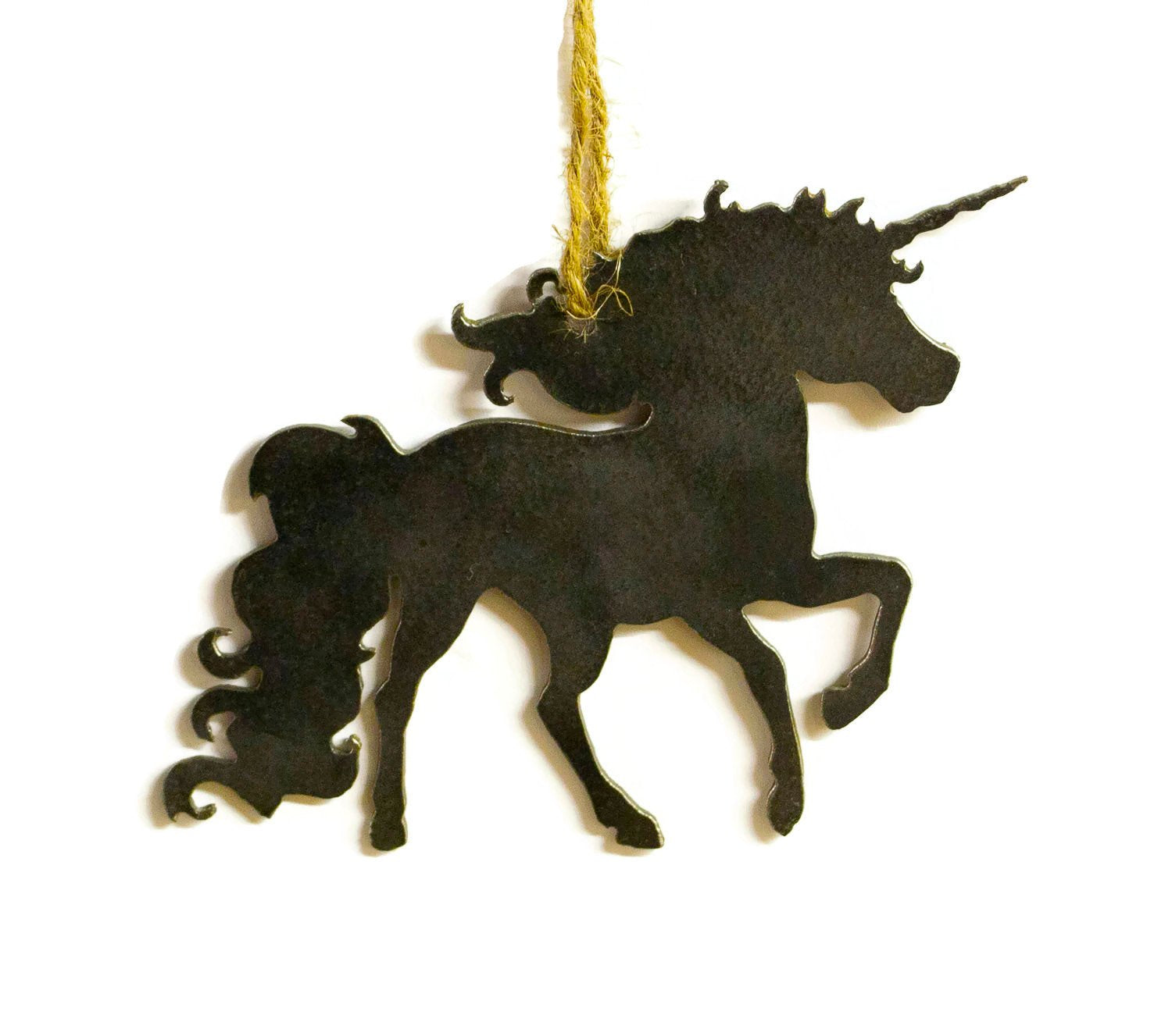 Unicorn Fantasy Metal Christmas Ornament Tree Stocking Stuffer Party Favor Holiday Decoration Raw Steel Gift Recycled Nature Home Decor