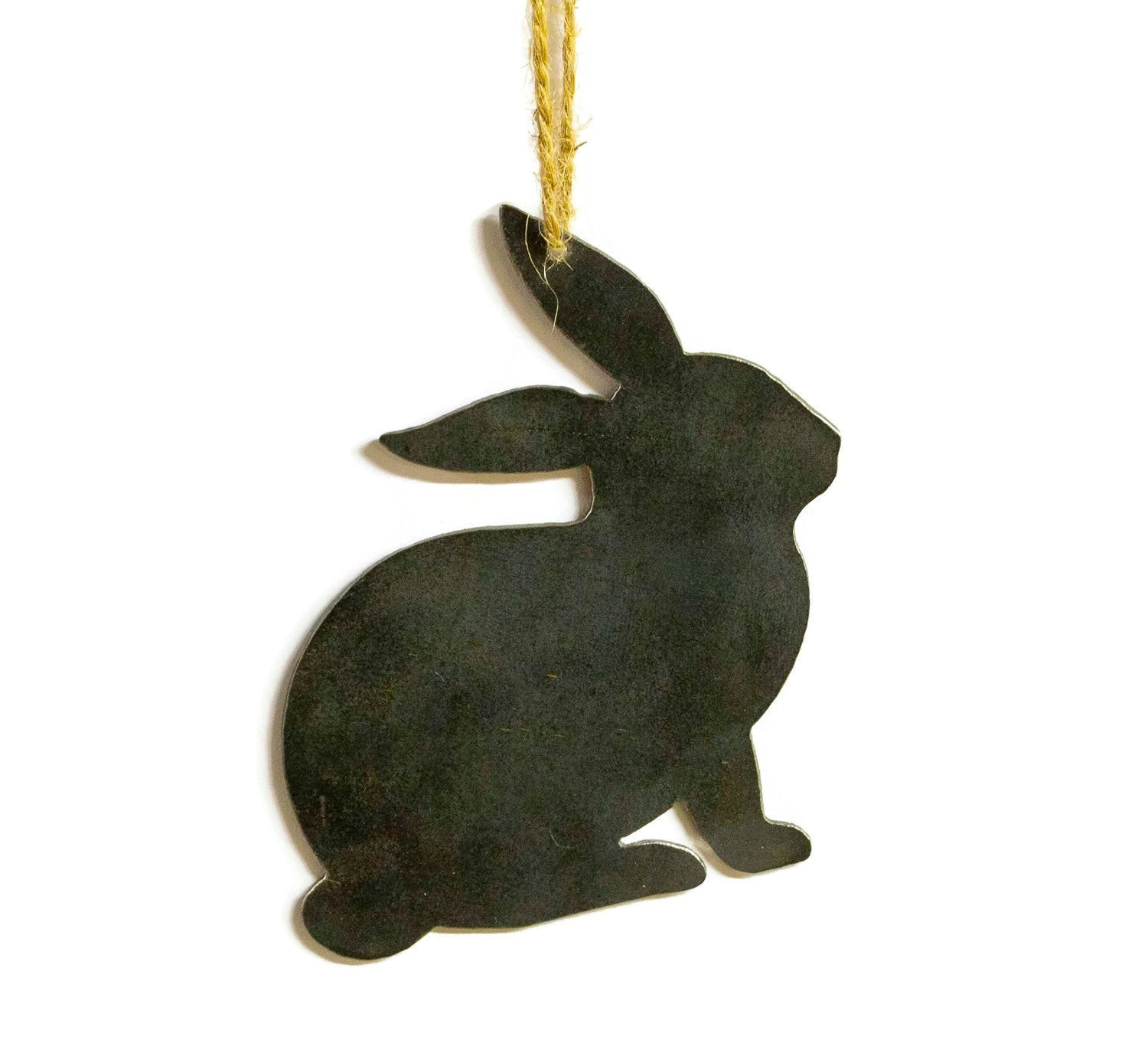 Bunny Rabbit Metal Christmas Ornament Tree Stocking Stuffer Party Favor Holiday Decoration Raw Steel Gift Recycled Nature Home Decor