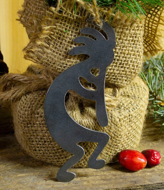 Kokopelli Southwest Metal Christmas Ornament Tree Stocking Stuffer Party Favor Holiday Decoration Raw Steel Gift Recycled Nature Home Decor
