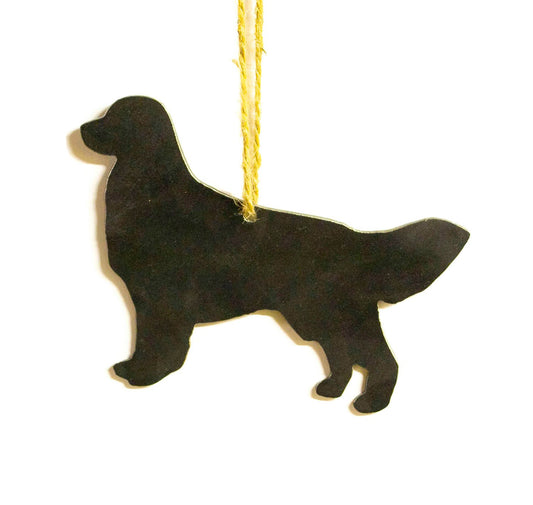 Golden Retriever Dog Metal Christmas Ornament Tree Stocking Stuffer Party Favor Holiday Decoration Raw Steel Gift Recycled Nature Home Decor