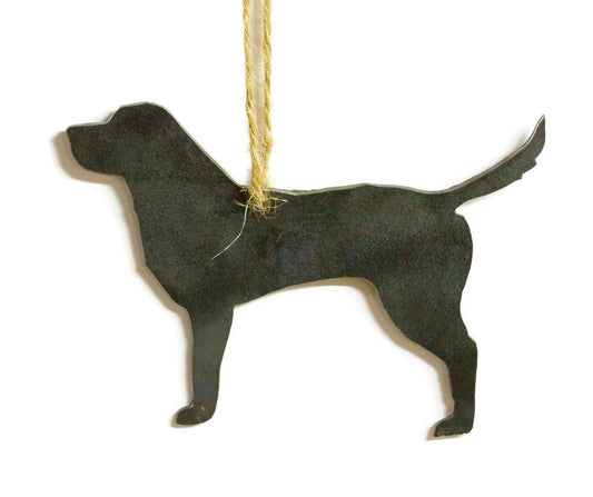 Labrador Retriever Dog Metal Christmas Ornament Stocking Stuffer Party Favor Holiday Decoration Raw Steel Gift Recycled Nature Home Decor