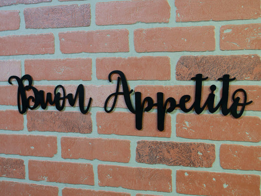 Buon Appetito Metal Kitchen Sign, Bon Appetit, Farmhouse Decor, Dining Room Decoration, Metal Wall Art, Ironwork