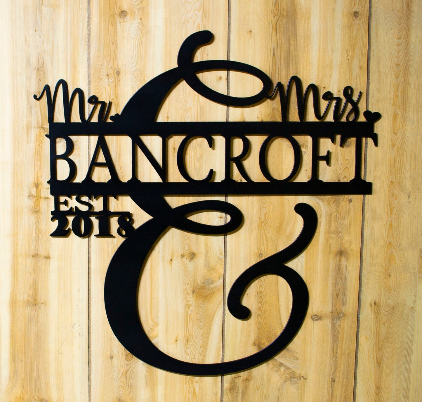 Mr. and Mrs. Last Name, Established Metal Sign, Wedding Gift, Anniversary Gift, Personalized Steel Sign