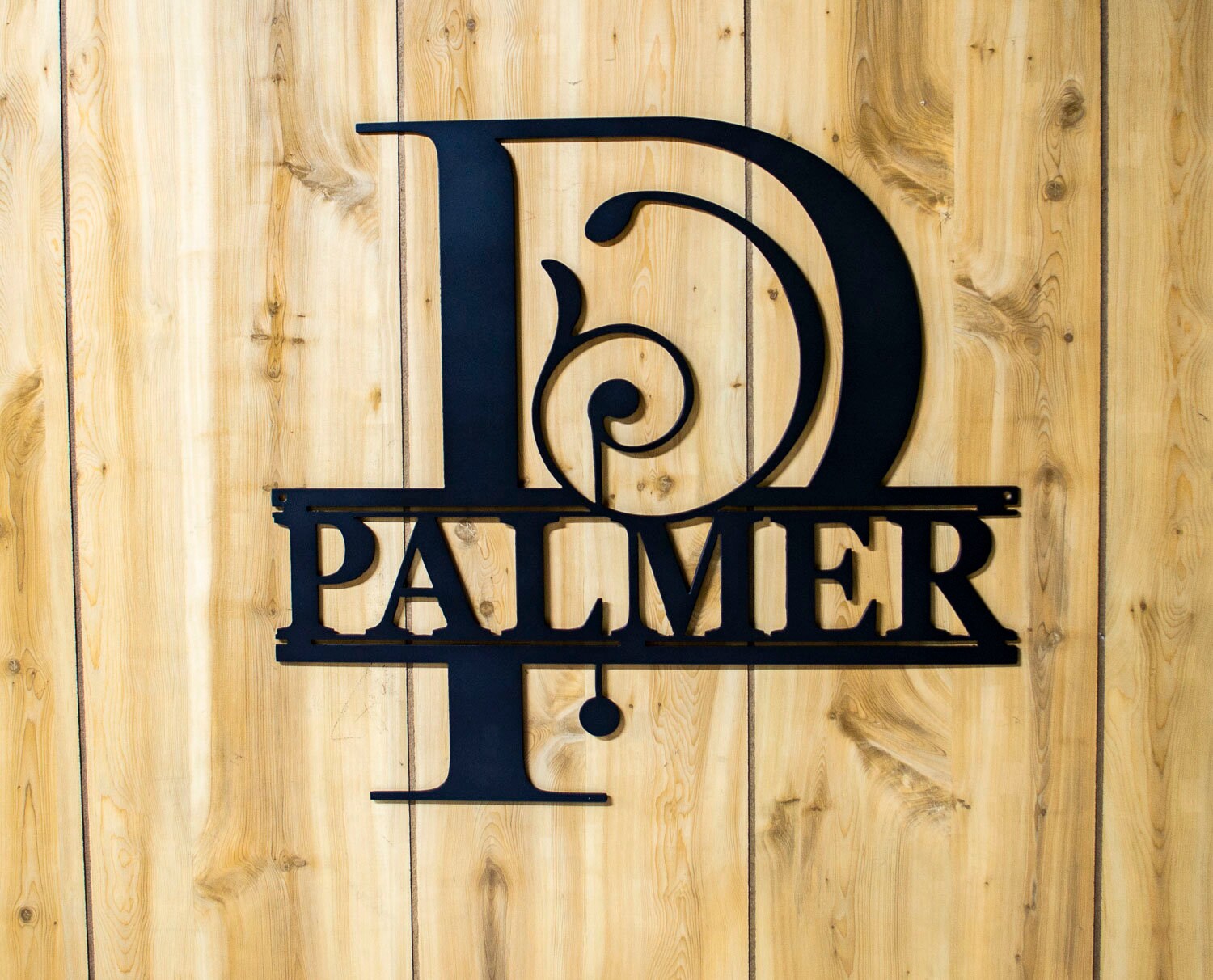 Family Name Monogram, Personalized Metal Sign, Wedding Gift, Outdoor Monogram, Family Initial, Letter Door Hanger