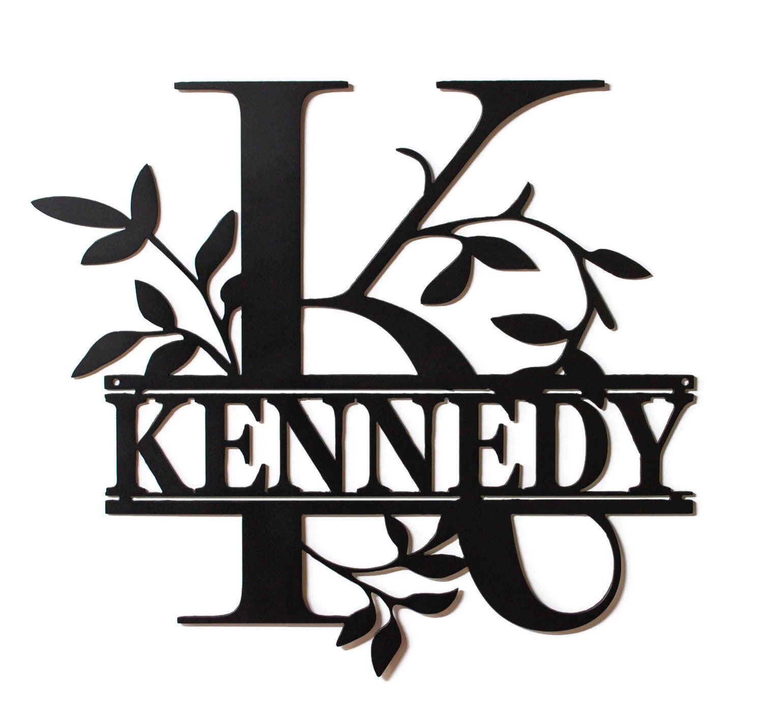 Family Last Name Monogram, Personalized Metal Sign, Elegant Wedding, Anniversary Gift, Metal Door Family Name Sign