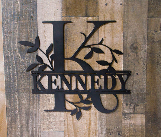 Family Last Name Monogram, Personalized Metal Sign, Elegant Wedding, Anniversary Gift, Metal Door Family Name Sign
