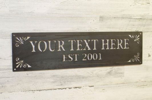 Metal Sign, Custom Established, Family Name, Personalized Gift, Commercial, Business, Housewarming Raw Steel Vintage Decor