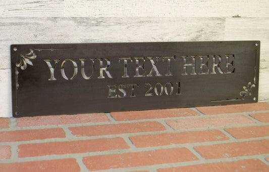 Metal Sign, Custom Established, Family Name, Personalized Gift, Commercial, Business, Housewarming Raw Steel Vintage Decor