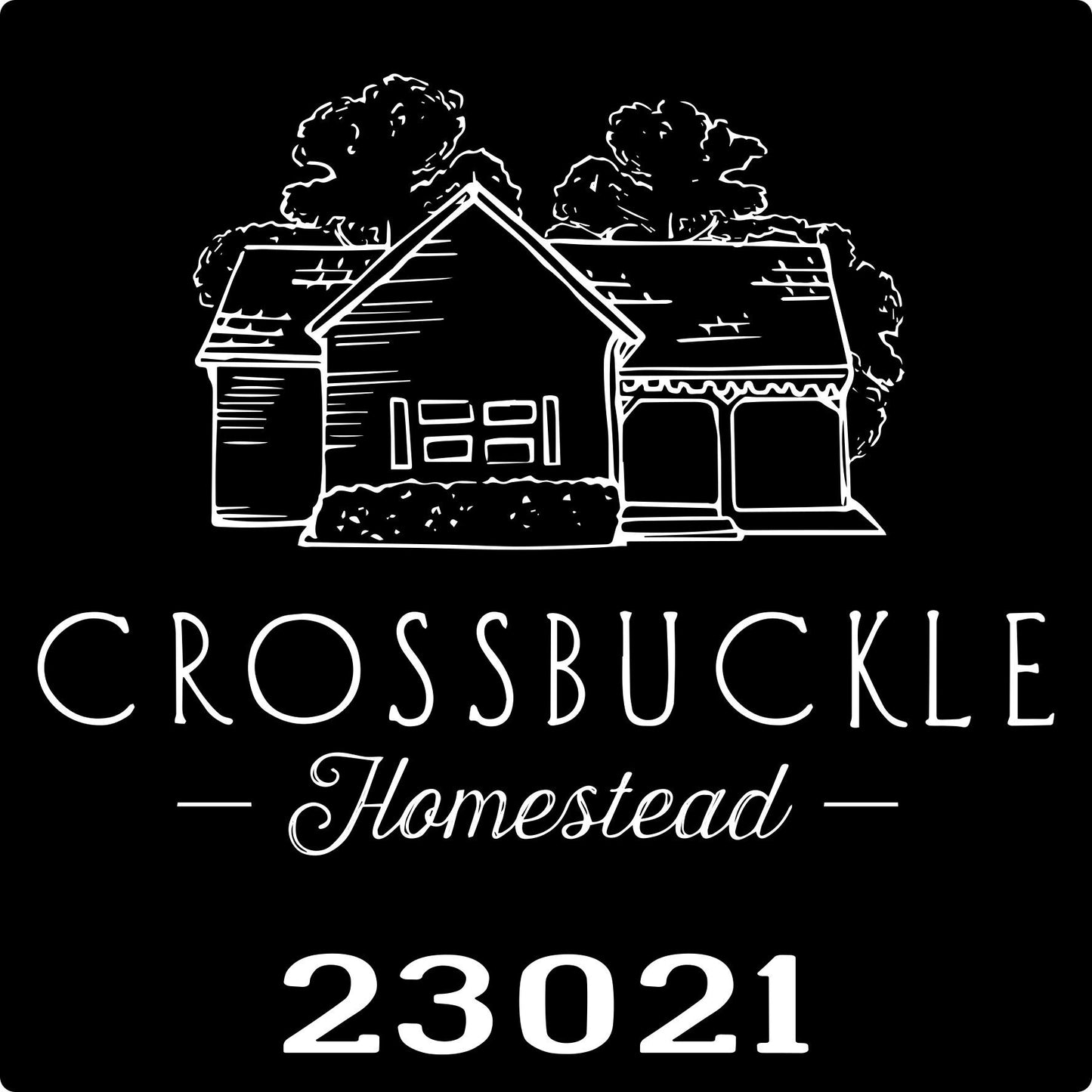 Custom metal sign CROSSBUCKLE Homestead, logo sign, address sign, personalized metal sign, address plaque