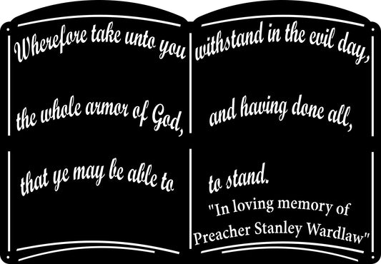 Custom steel sign, Bible Quote, Religious Steel Wall Decor, personalized metal sign, gift, retirement gift, outdoor steel sign