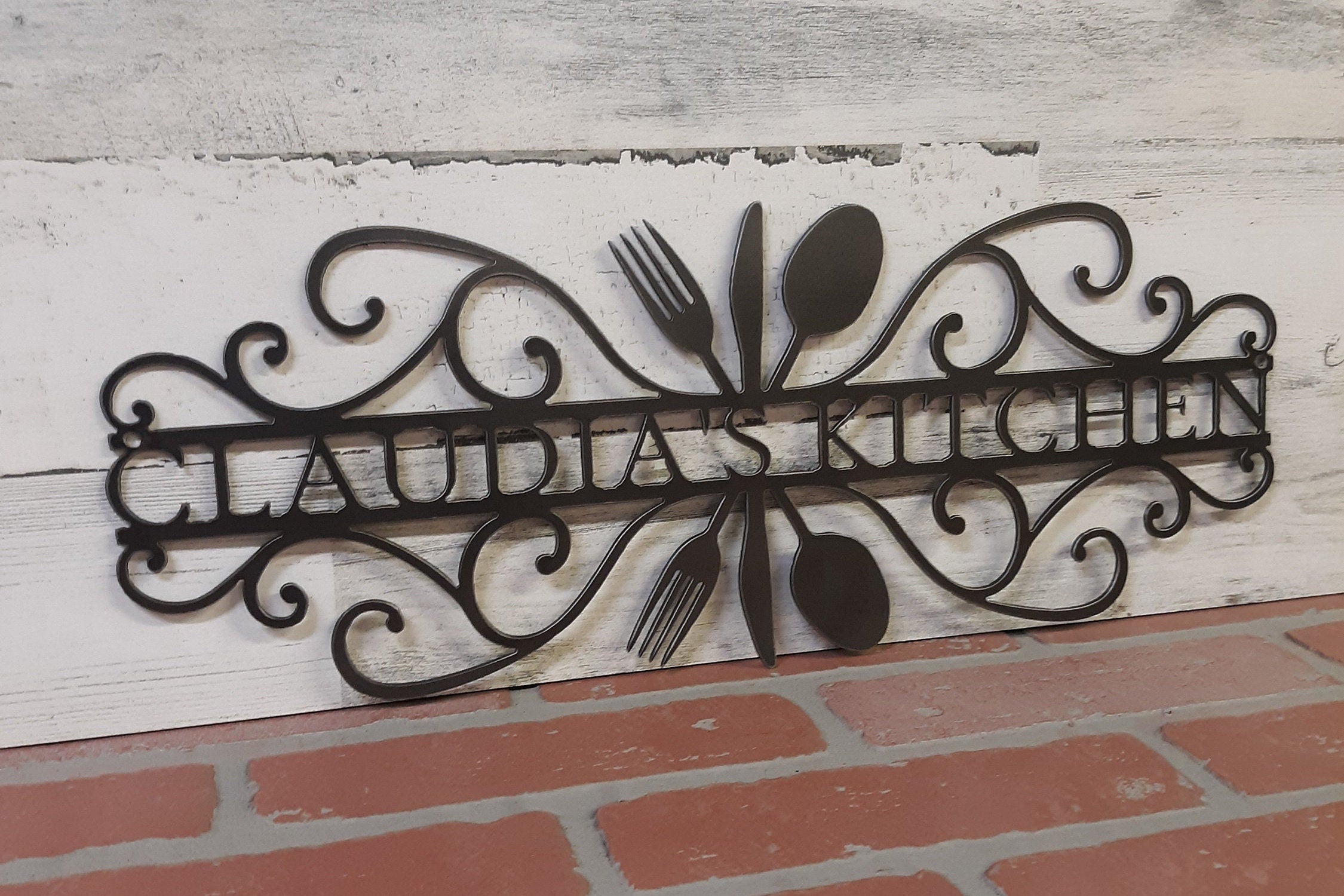Metal Kitchen Sign, Personalized, Custom Metal Sign, Name Sign, Mother ...