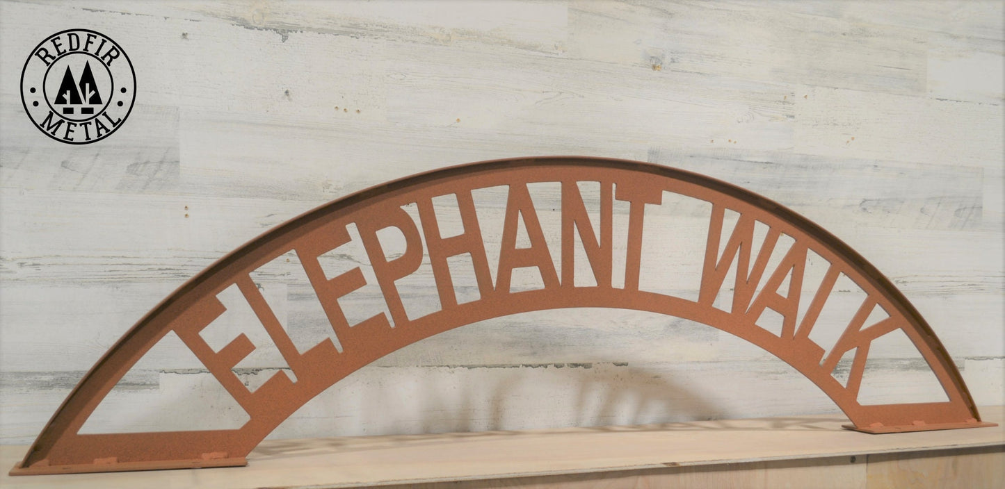 Custom metal sign ELEPHANT WALK