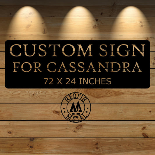 LARGE Custom metal sign, 72 x 24, personalized sign, business logo, custom graphics