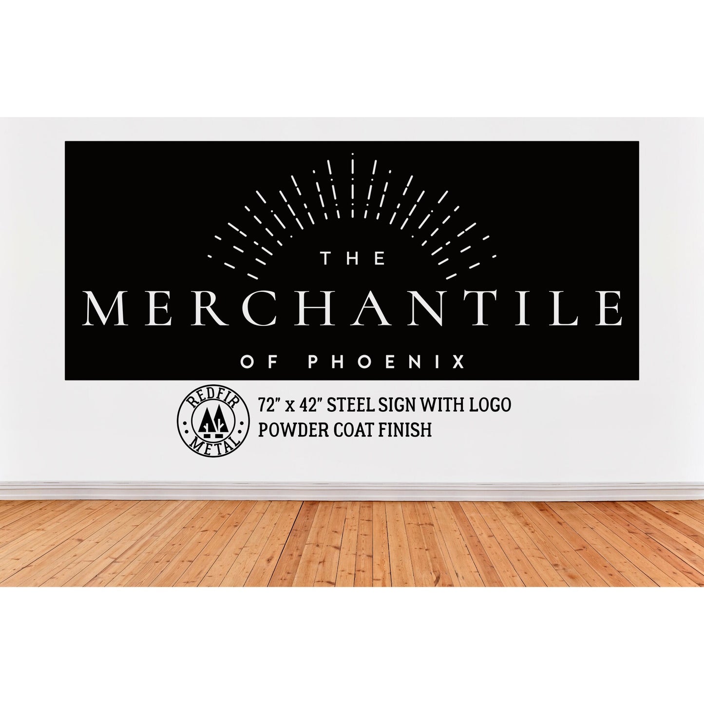 LARGE 72 x 42 custom metal sign with logo, powder coat finish