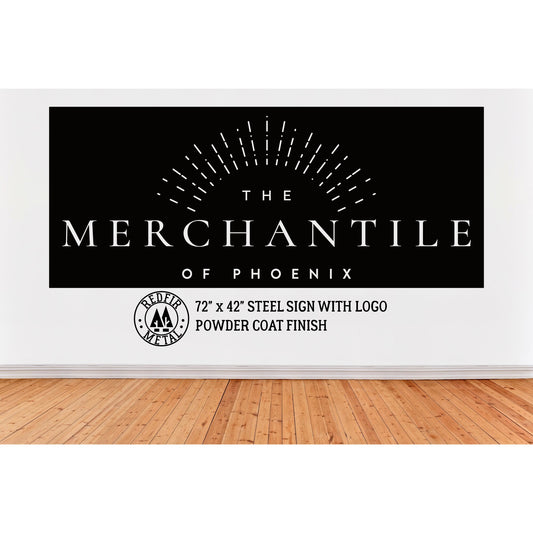 LARGE 72 x 42 custom metal sign with logo, powder coat finish