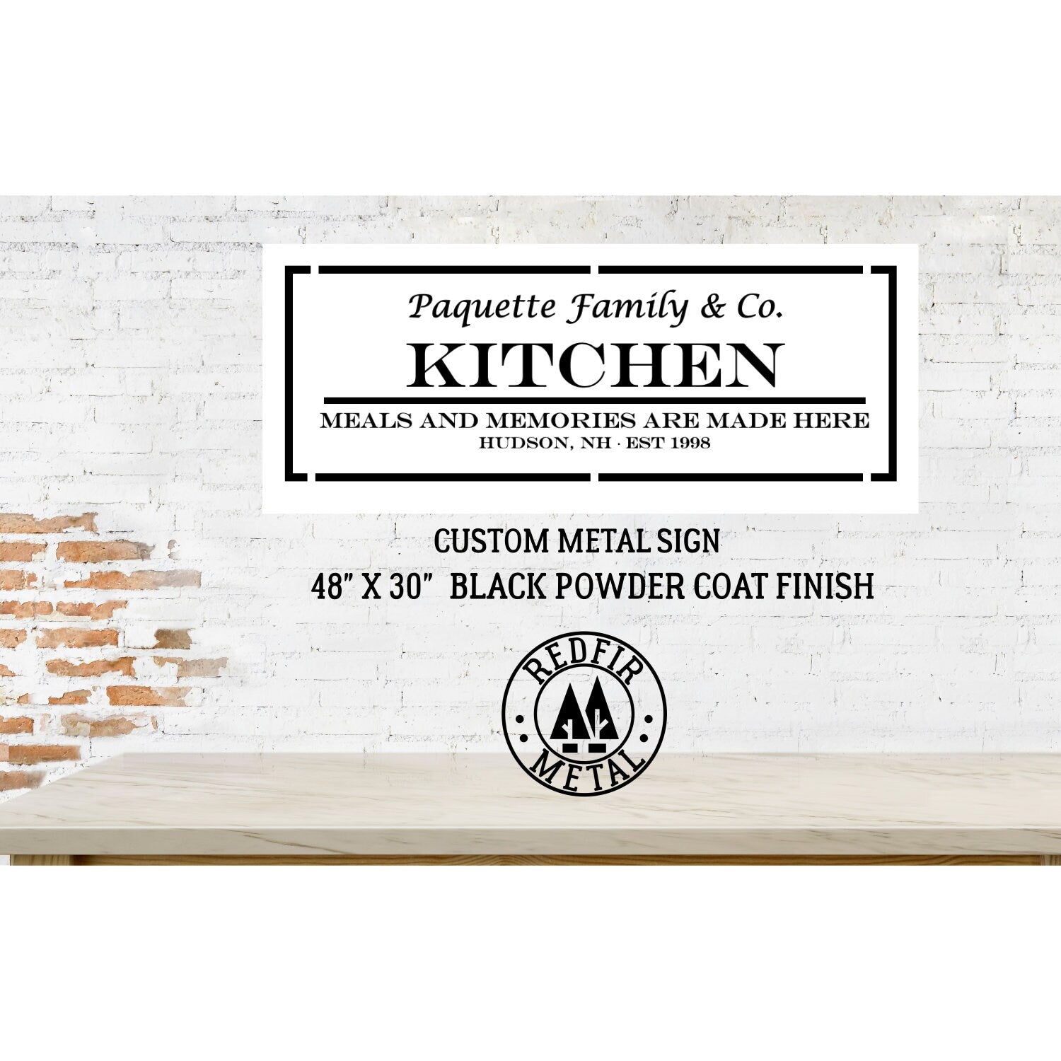 Custom Metal Business Sign, Kitchen Sign, Logo, Powder Coat